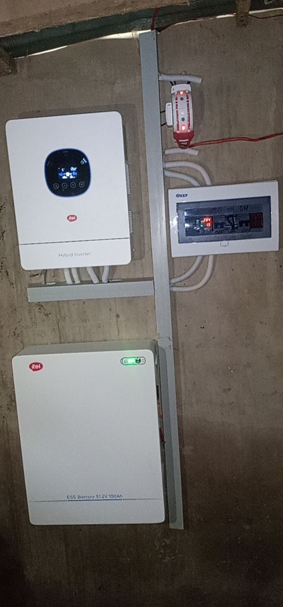 Hybrid inverter with ESS battery and distribution board